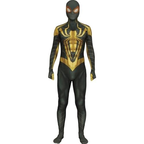 Game Chrome Spyboy Cosplay Costume 3D Print Lycra Spandex Superhero Zentai Bodysuit Jumpsuits Halloween Costume Metallic Glasses