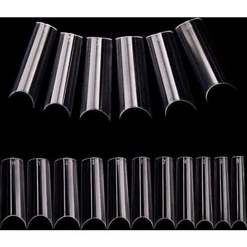 500pcs XL Long False Nail Tips C Curve Artificial Square Full Cover Nails Tips Clear Manicure Extra Long False Nail Art Salon