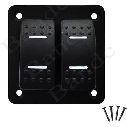2 Gang Way Switch Panel Dual Led Lights On Off Rocker Switch for Car Control Panel Boat Truck Bus Caravan Camper RV, 12V 24V