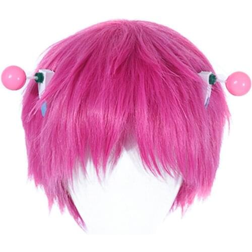 Xcostume Saiki Kusuo Cosplay Wig Pink Hair Short Costume Halloween Accessories for Men Boy