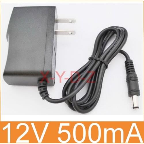 1PCS High quality AC 100V-240V Converter Switching power adapter DC 12V 500mA 0.5A Supply US Plug DC 5.5mm x 2.1mm