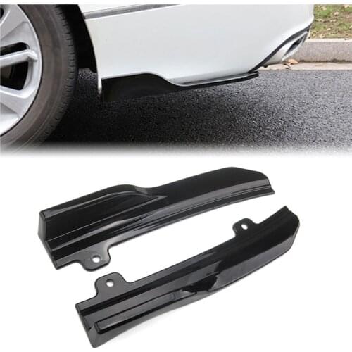 Black Carbon Fiber Look Rear Bumper Splitters Side Air Spoiler Body Kit Trim Cover For 2018 2019 2020 2021 Honda Accord 10th Gen