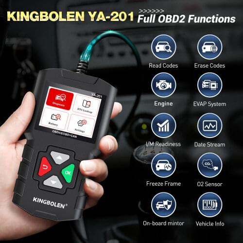 Ediag YA201 Code Reader OBDII/EOBD YA-201 Auto Diagnostic Tool Data stream save/playback OBD2 Scanner Free Update AL319 CR3001