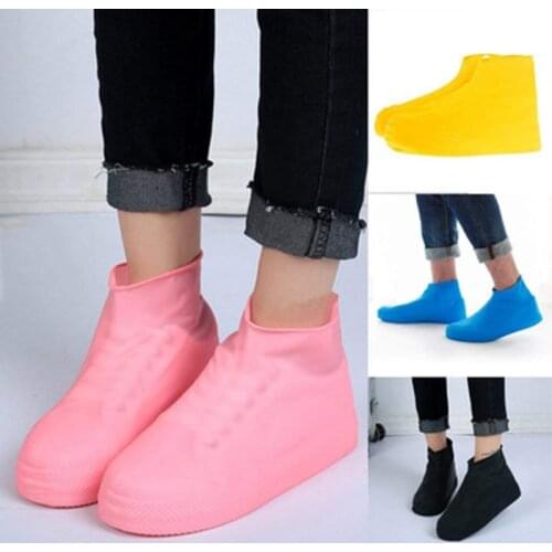 Silicone Waterproof Shoe Covers Fashion Rain Boots Women Outdoor Non-Slip Silicone Shoe Covers Man Reusable Rubber Boots Cover