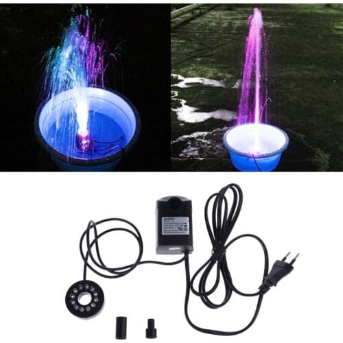 LED Light Submersible Water Pump Aquariums Fish Pond Fountain Sump Waterfall 10W