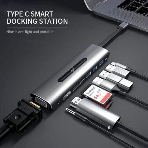 Typec Docking Station Notebook USB Splitter Split Screen HUB Thunderbolt 3 HDMI Multi Interface For iPad Huawei Mobile Phone Mat