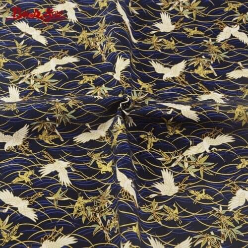 Booksew Cotton Linen Fabric Printed Animal Wash Gold Sewing Cloth Home Textile Tablecloth Bag Curtain Cushion Zakka Pillow CM
