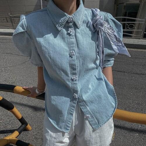 Женские голубые рубашки VOXYMOVOXY China At AliExpress