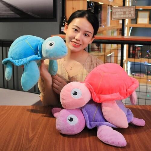 Nice 1pc 40CM Soft Huggable Baby Tortoise Plush Pillow Cartoon Colorful Animal Turtle Toys Stuffed Dolls for Children Xmas Gifts