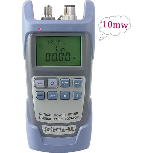 10mw or1mw All-IN-ONE Fiber optical power meter -70 to +10dBm and 1mw or10mw 10km Fiber Optic Cable Tester Visual Fault Locator