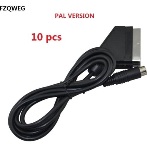 10 pcs High Quality SCART CABLE for Sega Saturn SS RGB Real SCART Cable TV Lead for PAL Consoles