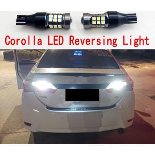 2pcs For 2004-2021 Toyota Corolla Reversing Light High Bright LED Car Auxiliary light tail lighting decoration Bulb W16W T15