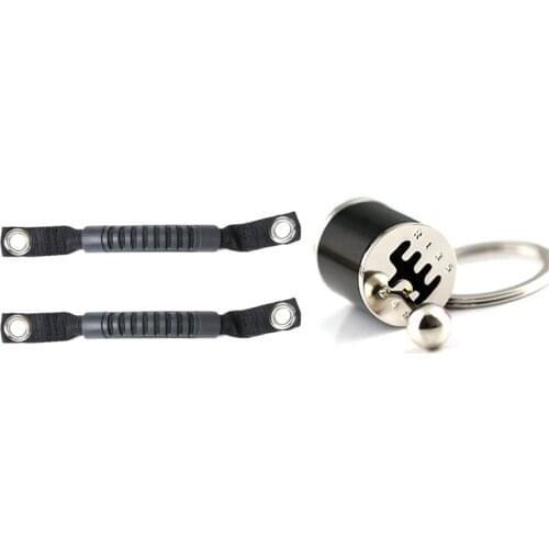 2Pcs Grab Handles Rear Seat Padded Roll Bars for Jeep Wrangler JK TJ with 6-Speed Transmission Shift Lever Key Ring