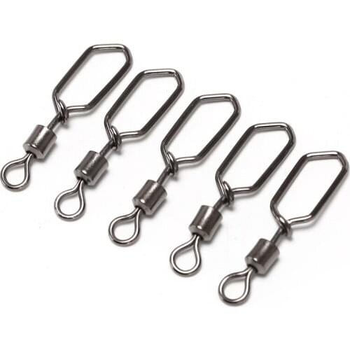 20pcs/Lot Fishing Swivel Pesca Swing Square Snap Rolling Swivels Fishing Hook Lure Connector Fishing Accessories