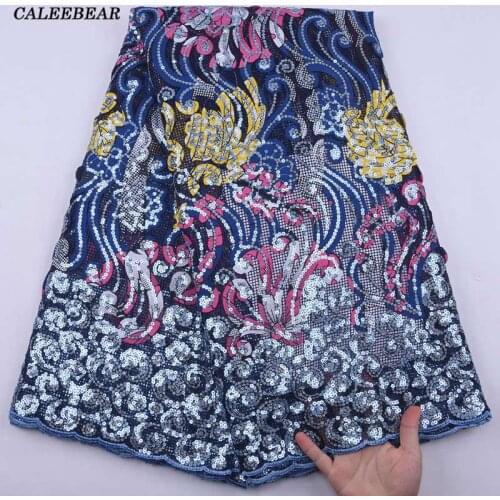 2021 Latest Sequin Wax African Lace Fabric With Sequin French Net Lace Latest Nigerian Tulle Lace Fabric For Wedding Party S2114