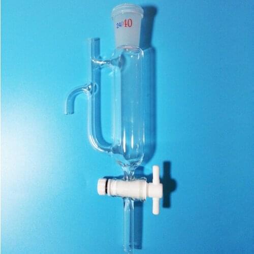 24/40 Lab Medical Glass Essential Oil Water Distillation Bottle Tube Receiver Separator Distiller with PTEF Stopcock