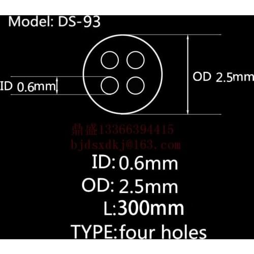 99.5%Al2O3 High Thermal Corundum Tube OD2.5*ID0.6mm/Round Four-Bore Alumina Tube/Insulating Ceramics For Thermocouples Sensors