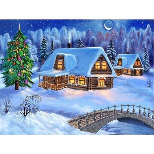 DIY Diamond Painting Landscape Snow scene New 5D Cross Stitch Pattern Resin Diamond Embroidery Mosaic Full Drill Decor AS331