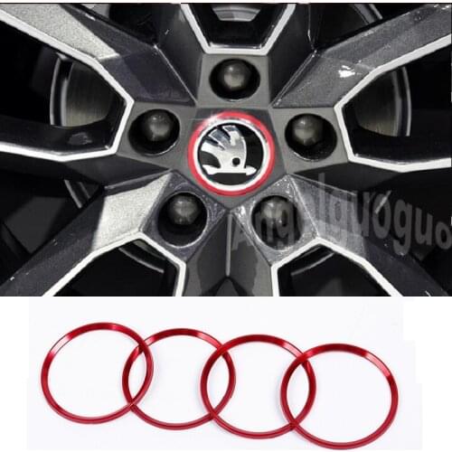 Car Styling Ring Wheel Hub Decoration Circle For Skoda Octavia a5 a7 Yeti Roomster Fabia Rapid Superb Car Accessories