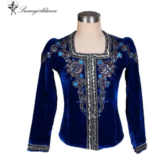 Navy blue Ballet top for men,boys ballet top ballet jacket for Man dance costumes,professional mens ballet top BM0004