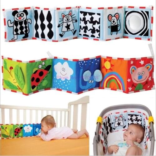 DHL 20set 2pcs/set Baby Toys Crib Bumper Newbron Cloth Book Infant Rattles Knowledge Around Multi-Touch Colorful Bed Bumper Toys