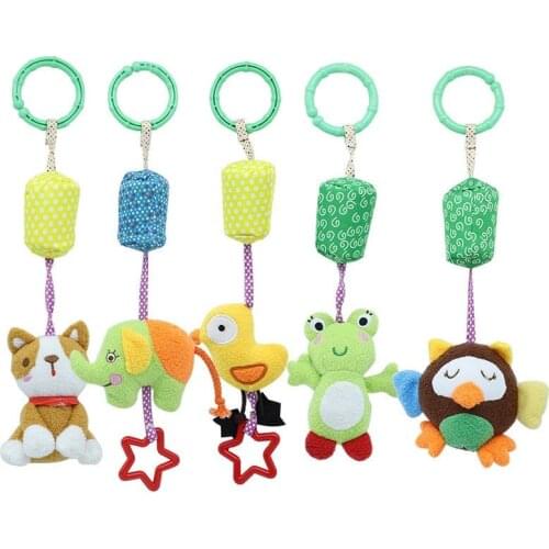 Baby Crib Rattles Plush Toys Soft frog Rattles Pram Rattle Toys Hanging Rattle For Stroller Newborn Bed Pendant Bell Toy