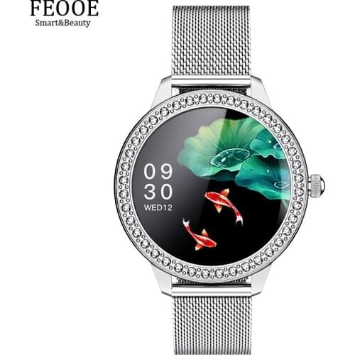 FEOOE Steel Smart Watch KOSPET Smartwatch Women Smart Watch Fitness Bracelet Heart Rate Tracker Wristwatch Watches For Girl YD