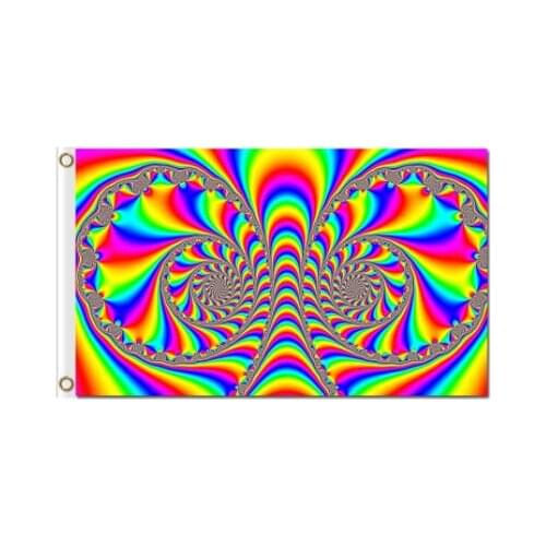 Psychedelic artwork gorgeous vivid color printing 3ftx5ft Banner 100D Polyester Flag