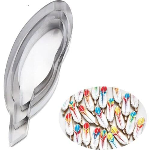 Cake Clay Mold Stainless Steel Feathers Shape Modelismo Cutter Seramik Aletleri Designer DIY Tools Cutting 3pc Cutters Mould