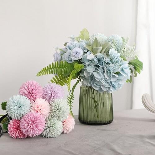 Artificial Diy Single Flower Dandelion Table Tennis Chrysanthemum Living Room Wedding Party Garden Home Decoration