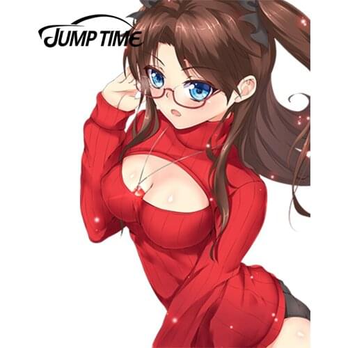 JumpTime 13cm x 8.6cm 3D Car Stickers Fate stay night Anime Car Window Decal Sticker Rear Windshield Car Styling Sticker JDM
