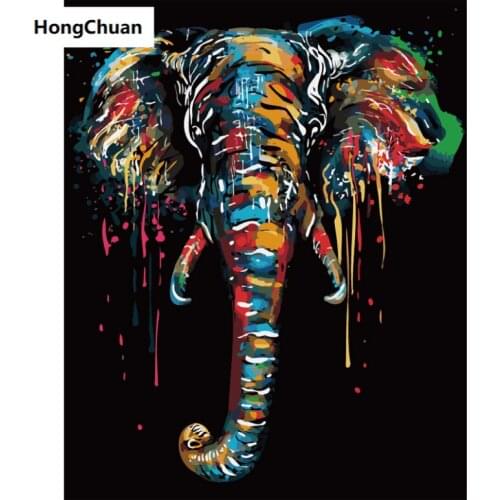 "Colorful Elephant" 5D DIY Square/Round Diamond Painting Mural Mosaic Cross Stitch Home Decoration Christmas Gift Hand Sticker