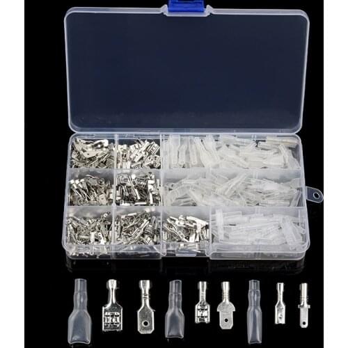 450Pcs 2.8/4.8/6.3mm Female/Male Crimping Terminals Insulated Seal Electrical Wire Connectors Crimp Terminal Connector set