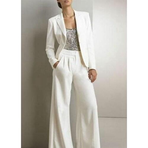 Jacket+Pants White Women Ladies Business Office Tuxedos Work Wear New Suit Causal Custom Made
