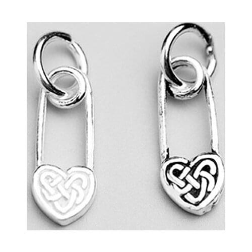 925 Sterling Silver Fashion Design Paper Clip Decoration Charms Women Men Manual Heart Silver Pendant DIY Fine Jewelry Findings