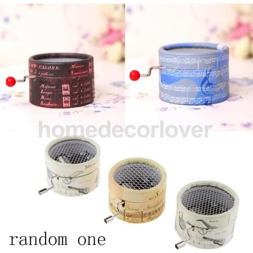 Hand Crank Clockwork Music Box Melody Play Paper Box Kids Christmas Gift