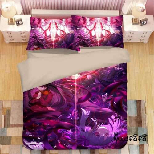 Mxdfafa Anime Fate Grand Order Duvet Cover Sets 3D Bedding Set Manga Comforter Bedding Sets with 1 Duvet Cover + 2 Pillowcases