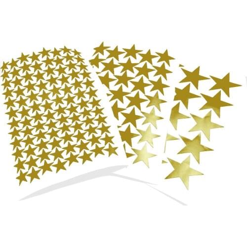 3/5/7cm Die Cut Gold Stars Wall Stickers Kids Room Home DIY Vinyl Matte Star Decal Wall Art Decals Baby Nursery Stationery