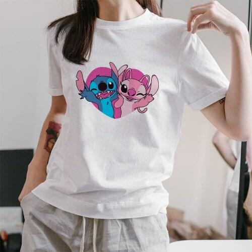Summer New Products Disney Women T Shirts Kawaii Lilo & Stitch Print Cute Fashion Dropship Korean Style T-shirts Female Harajuku