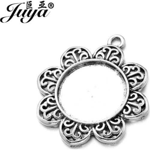 Hot Sale 10pcs/lot Fit 25mm Round Cameo Cabochon Base Setting Ancient DIY Jewelry For Pendant Necklace Making Accessories