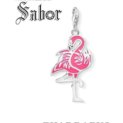 Red Flamingo Charms Pendant DIY Jewelry Findings Accessories Tibetan Silver Fashion Jewelry Bird Gift For Women Girls thomas