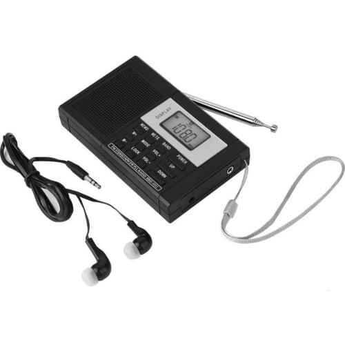 Portable Mini FM 63-108 MHZ Stereo Radio High Sensitivity Multi-Functional FM/MW/SW Digital Radio with LED Display DC 5V