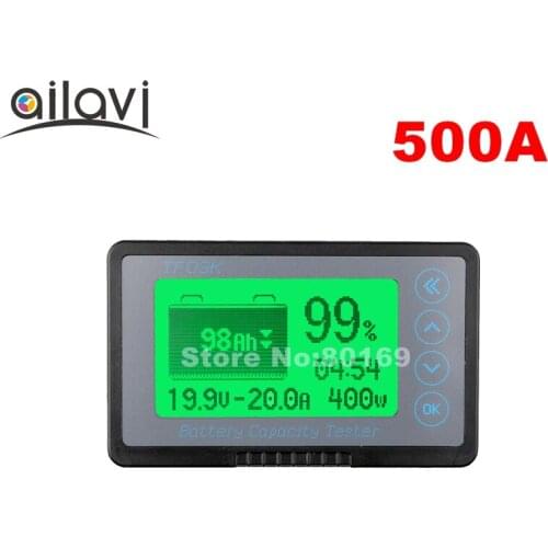 12-72V 500A Coulomb Counter TF03K Large Screen Professional Battery Tester for Vehicle Voltage Current DC Display