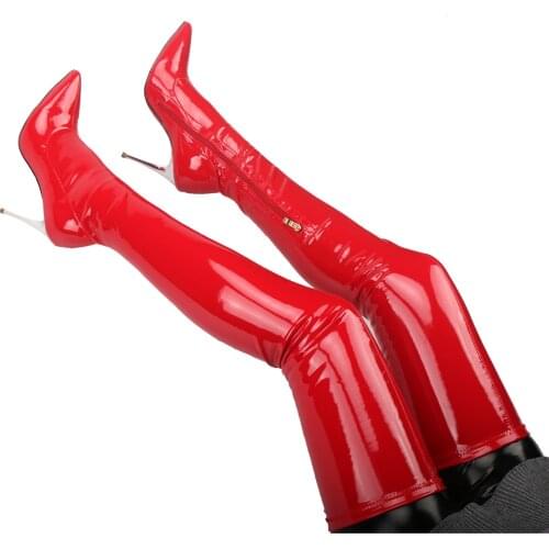 TIMETANG Night Club Sexy Over-the-Knee Thigh High Long Stretchy Boots Pointed Toe Metal Heel Ladies Shoes Winter Autumn Mujer