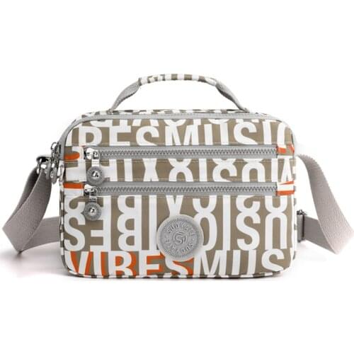 Colorful Printed Multi-Layered Pockets Crossbody Bag Womens Small Nylon Fabric Shoulder Bags for Women 2021 Casual Female Bag