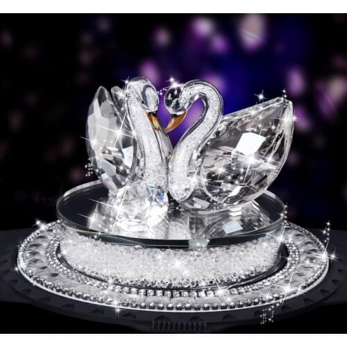 Crystal Swan Car Ornament Decoration Interior Car Air Perfume Vehicle Dashboard Ornament Birthday Gift Present For Female Girls