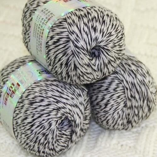 High quality 100% pure cashmere luxury warm and soft hand-knitting yarn Multi Black White 233-640