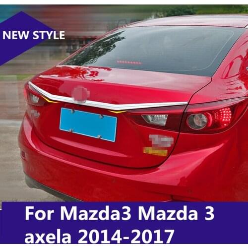 Rear Trunk Tailgate Trim Door Molding Boot Garnish Bezel Cover Car accessories For Mazda3 Mazda 3 axela 2014-2018