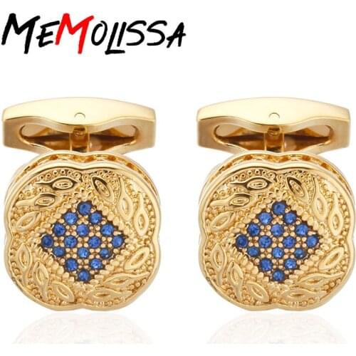Quality Mens Shirt Cufflinks New Fashion Silver/Gold Lucky Leaves Cufflinks Crystal Metal Cufflinks Free of Freight