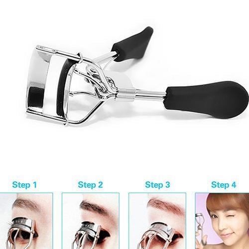 Womens Portable Curling Eyelash Curler with Black Grip Makeup Cosmetic Tool Eyelash Applicator Tools Eyelash Extension